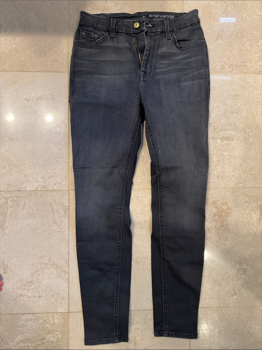 7 For All Mankind Women's Dark Gray high waisted Skinny Jeans